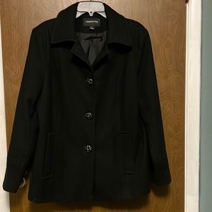 London Fog black wool blend jacket size L